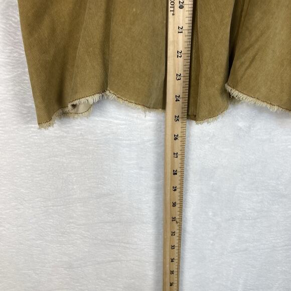 Anthro Louie Womens 6 Tan Western Ranch Cowboy Corduroy Asymmetrical Skirt - Picture 8 of 9